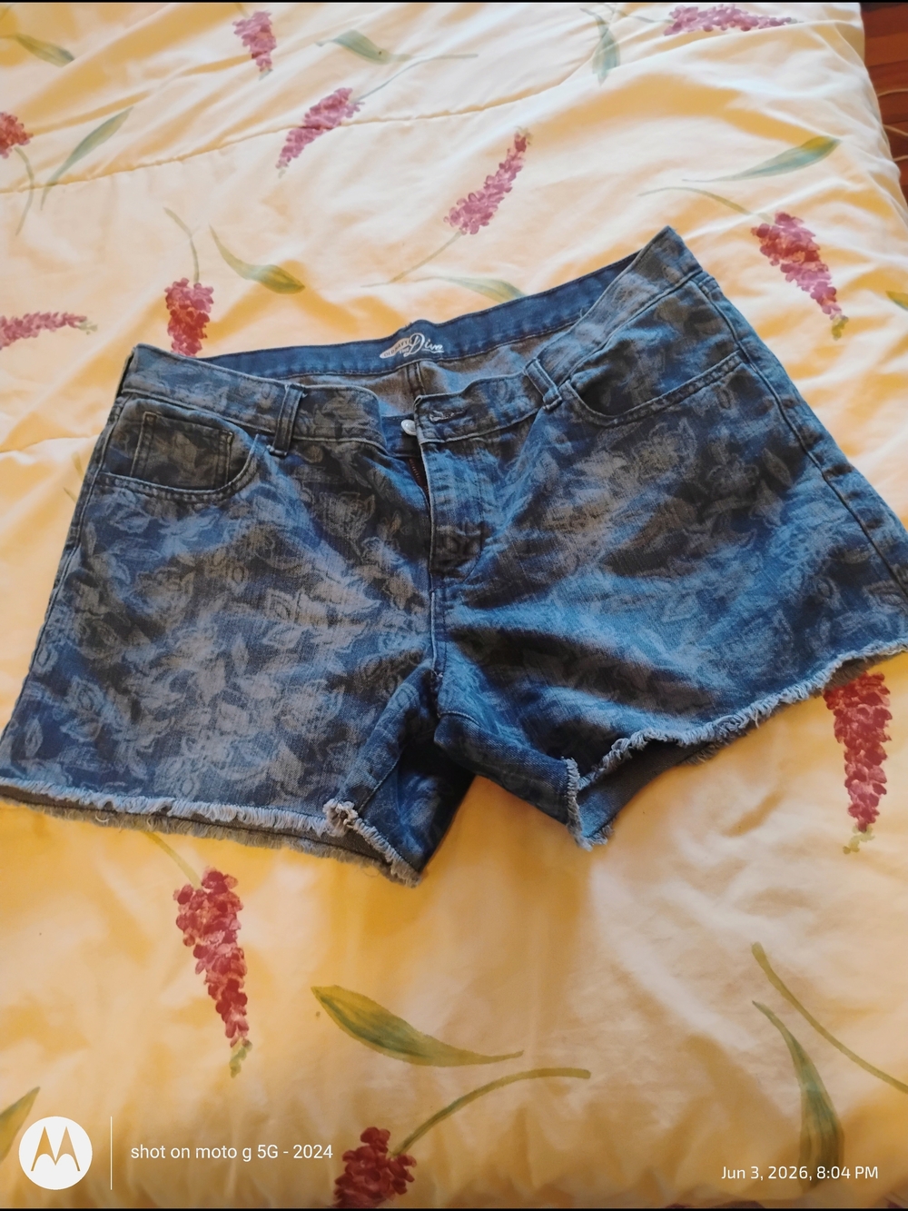 Old Navy Blue Floral Denim Shorts
